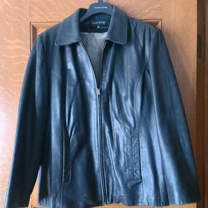 Lined leather jacket